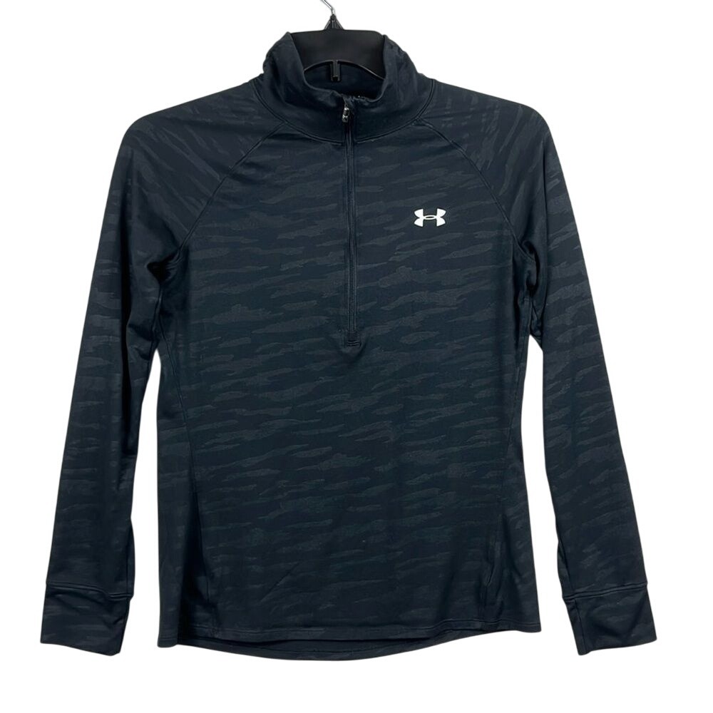 Under Armour All Season Gear 1/4 Zip Pullover Semi Fitted Womens Size Medium Gry